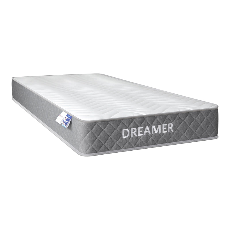 Bed with mattress Nevil-Dreamer fabric anthracite-black legs 90x190cm