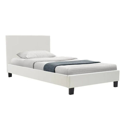 Bed with mattress Nevil-Dreamer pu white 100x200cm