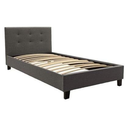 Bed with mattress Mago-Dreamer anthracite fabric 100x200cm