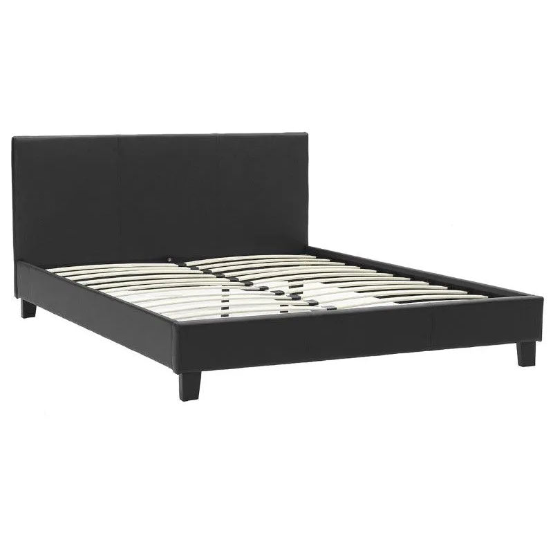 Bed with mattress Nevil-Dreamer pu black 150x200cm