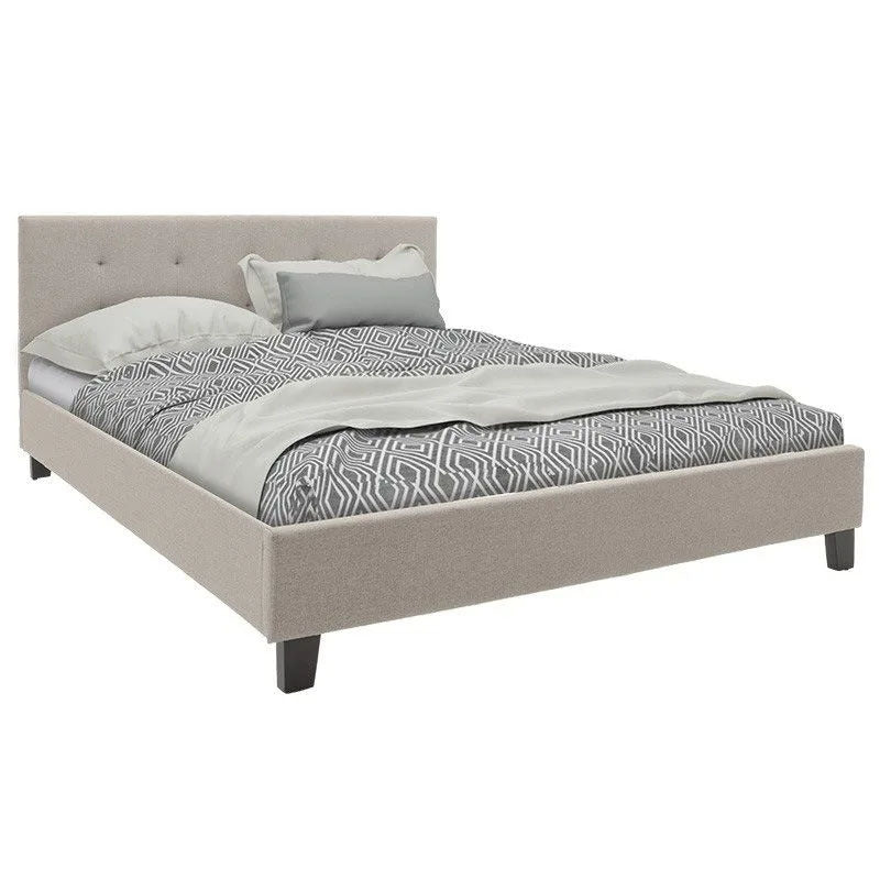 Bed with mattress Mago-Dreamer ecru fabric 150x200cm