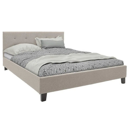 Bed with mattress Mago-Dreamer ecru fabric 150x200cm