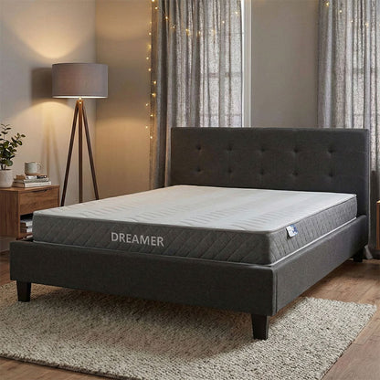Bed with mattress Mago-Dreamer anthracite fabric 150x200cm