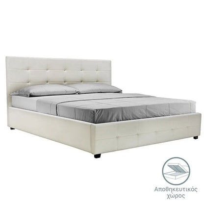 Bed with mattress and storage space Roi-Dreamer pu white 160x200cm