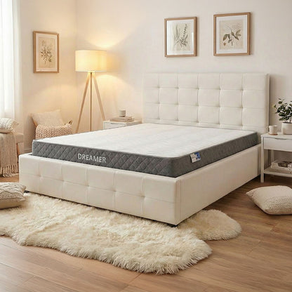Bed with mattress and storage space Roi-Dreamer pu white 160x200cm