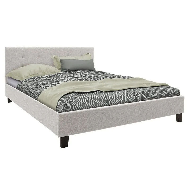 Bed with mattress Mago-Dreamer ecru fabric 160x200cm