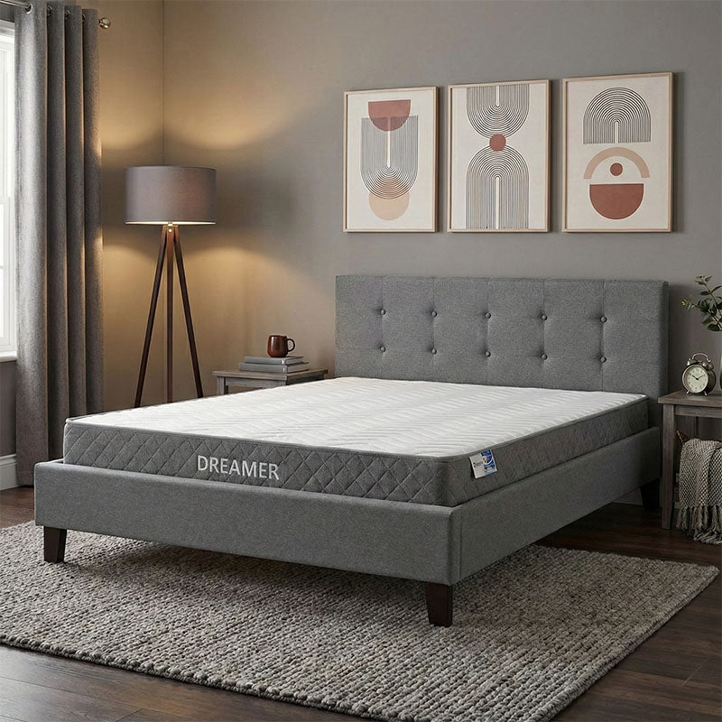 Bed with mattress Mago-Dreamer anthracite fabric 160x200cm
