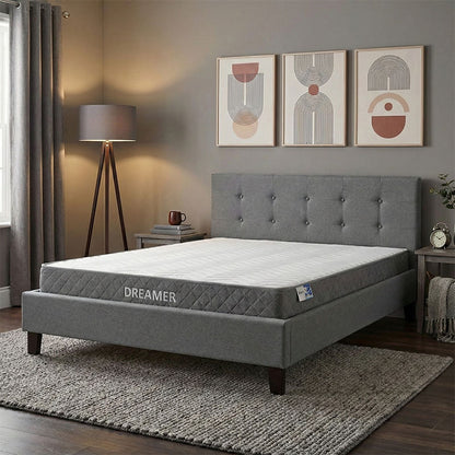Bed with mattress Mago-Dreamer anthracite fabric 160x200cm