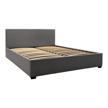 Bed with mattress and storage space Norse-Dreamer fabric anthracite 160x200cm