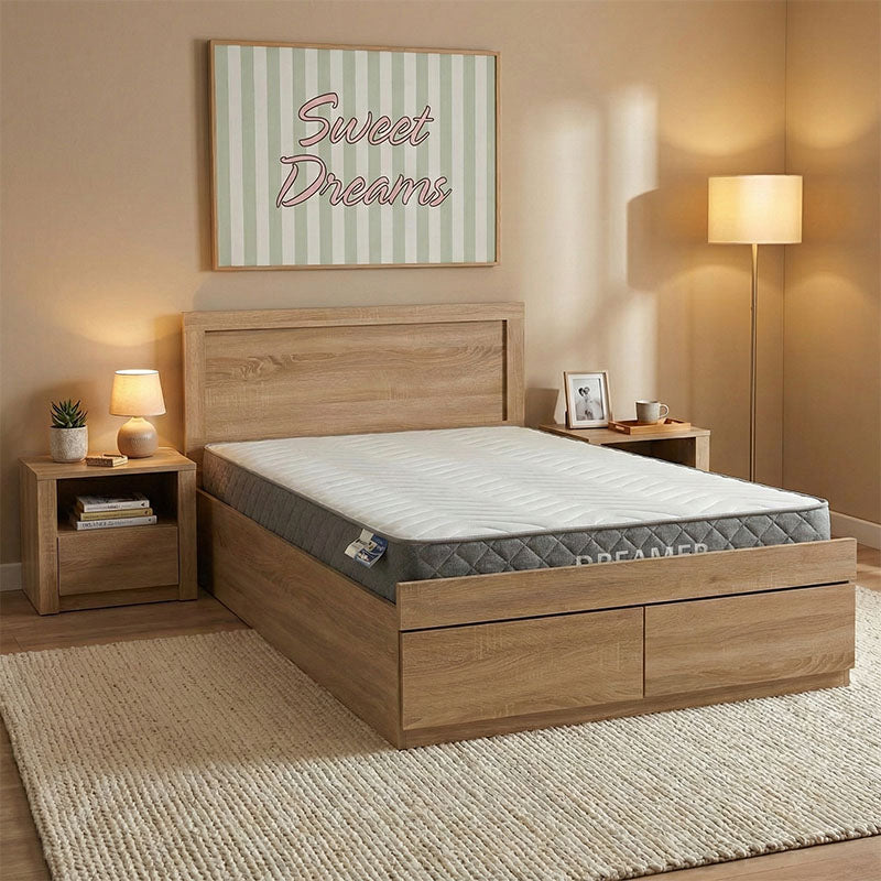 Bed with mattress and drawer Olympus-Dreamer sonoma 100x200cm