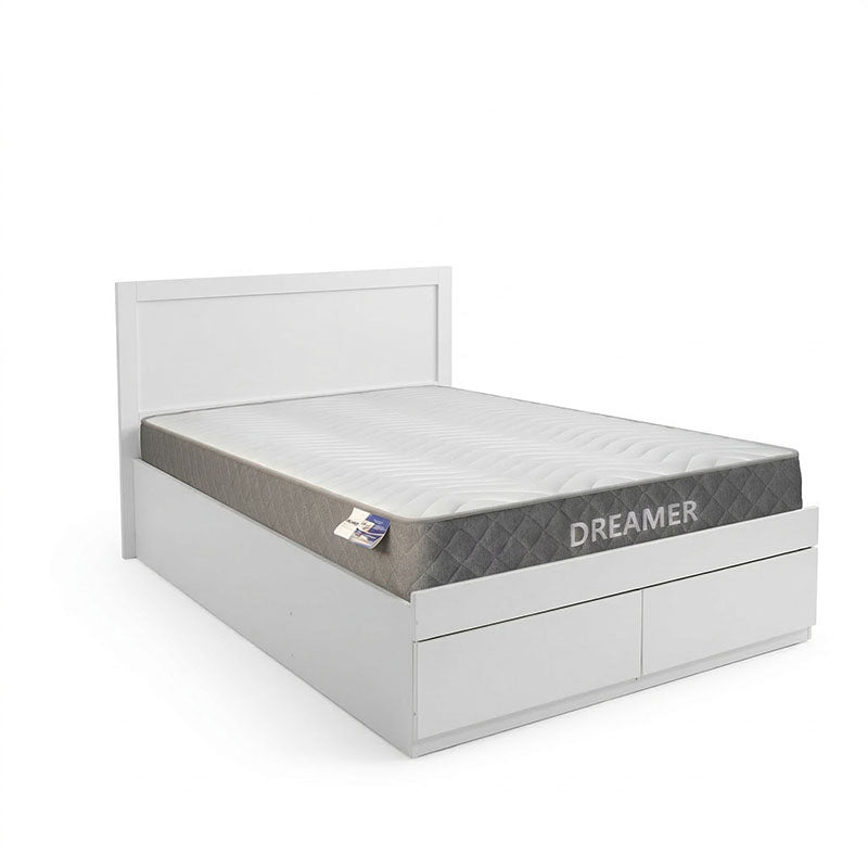 Bed with mattress and drawer Olympus-Dreamer white 100x200cm