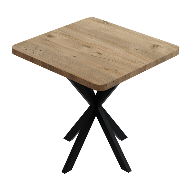 Dining Room with Gaston Chairs black and Prestone oak Table 70x70x75cm Set of 3pcs