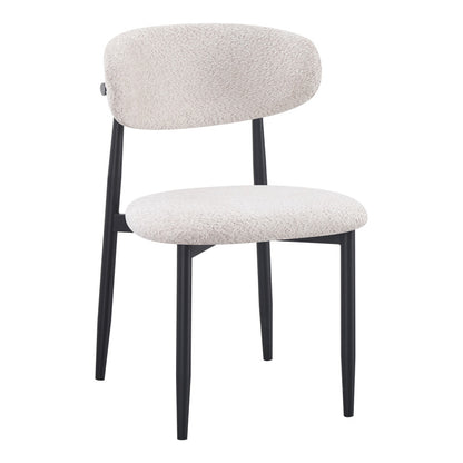 Dining Room with Folegio Cream Chairs and Orbital Black Table D120x76cm Set of 5pcs