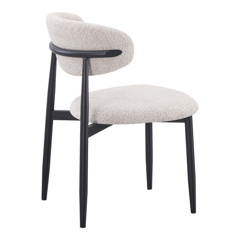 Dining Room with Folegio Cream Chairs and Orbital Black Table D120x76cm Set of 5pcs