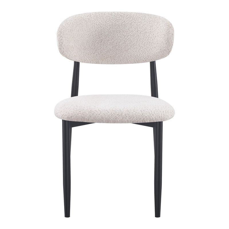 Dining Room with Folegio Cream Chairs and Orbital Black Table D120x76cm Set of 5pcs