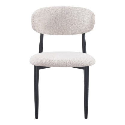 Dining Room with Folegio Cream Chairs and Orbital Black Table D120x76cm Set of 5pcs