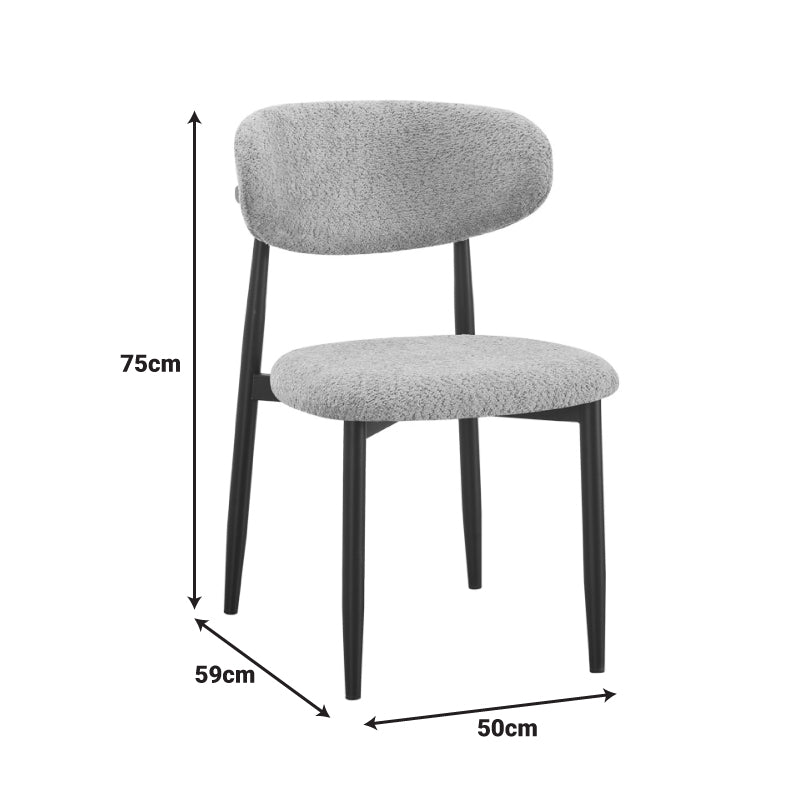 Dining Room with Folegio Cream Chairs and Orbital Black Table D120x76cm Set of 5pcs