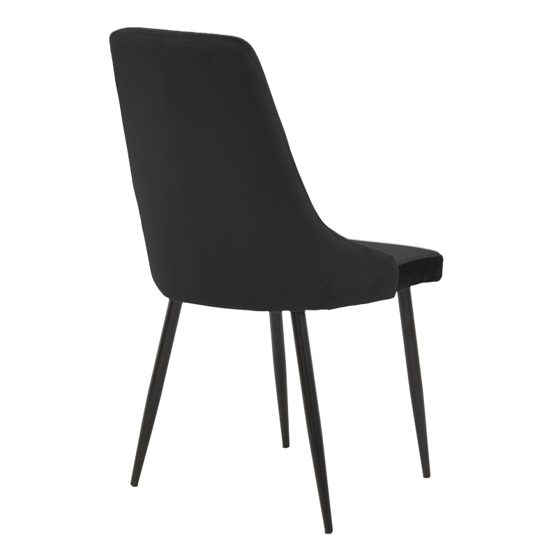 Dining Room with Azori Black Chairs and Antoro Glass Table D100x75cm Set of 5pcs