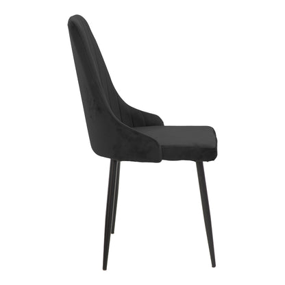 Dining Room with Azori Black Chairs and Antoro Glass Table D100x75cm Set of 5pcs