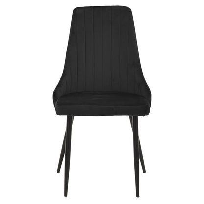 Dining Room with Azori Black Chairs and Antoro Glass Table D100x75cm Set of 5pcs