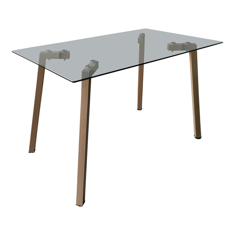 Dining Room with Jonah Grey Chairs and Titta Glass Table 120x70x75cm Set of 5pcs