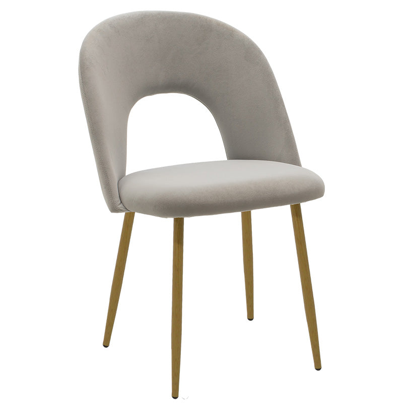 Dining Room with Jonah Grey Chairs and Titta Glass Table 120x70x75cm Set of 5pcs