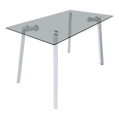 Dining Room with Ariadne Gray Chairs and Titta Glass Table 120x70x75cm Set of 5pcs