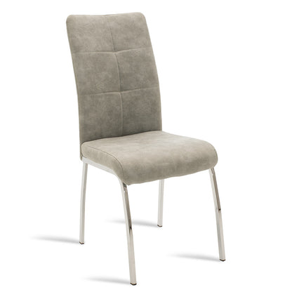 Dining Room with Ariadne Gray Chairs and Titta Glass Table 120x70x75cm Set of 5pcs