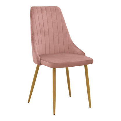 Dining Room with Azori Dusty Rose Chairs and Antoro Glass Table D80x75cm Set of 3pcs