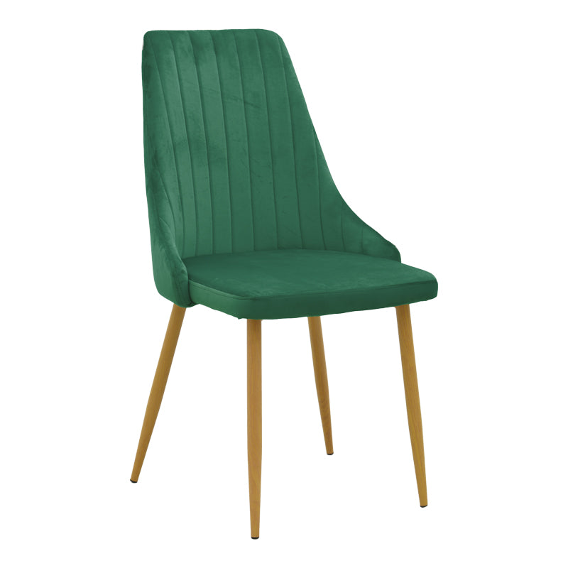 Dining Room with Azori Dark green Chairs and Antoro Glass Table D80x75cm Set of 3pcs