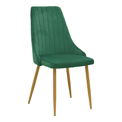 Dining Room with Azori Dark green Chairs and Antoro Glass Table D80x75cm Set of 3pcs