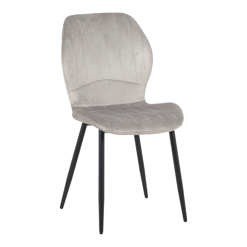 Dining Room with Jelour Grey Chairs and Orbital Black Table Φ120x76 Set of 5pcs