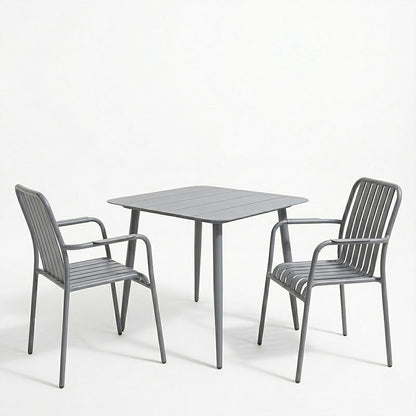 Dining set Heven Vista set of 3 pieces anthracite aluminum 80x80x72cm