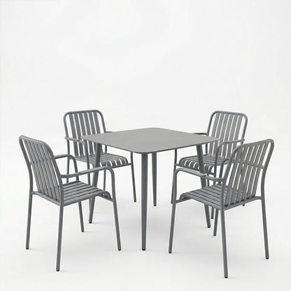 Dining set Heven Vista set of 5 pieces anthracite aluminum 80x80x72cm