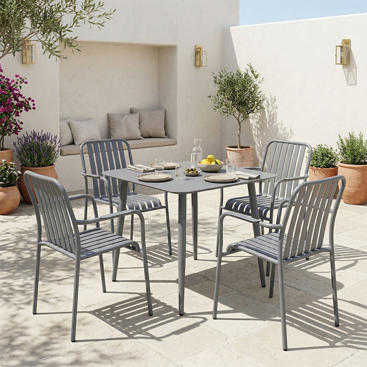 Dining set Heven Vista set of 5 pieces anthracite aluminum 80x80x72cm