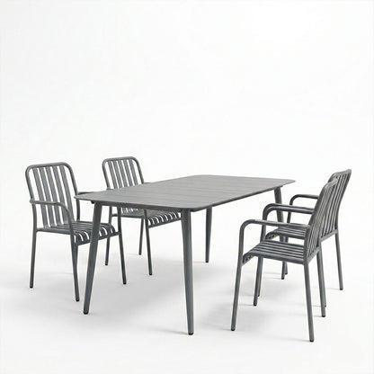Dining set Heven Vista set of 5 pieces anthracite aluminum 150x80x72cm