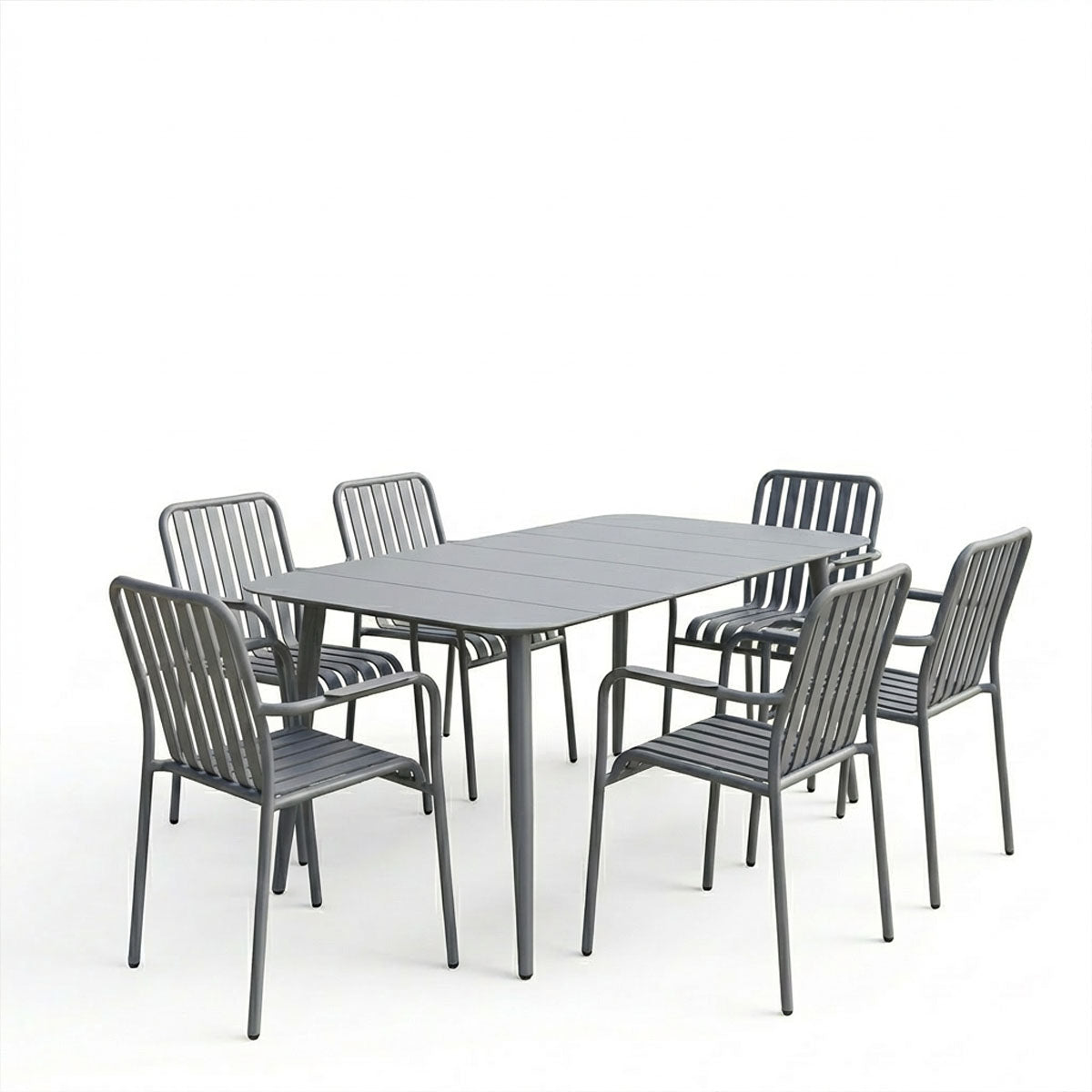 Dining set Heven Vista set of 7 pieces anthracite aluminum 150x80x72cm