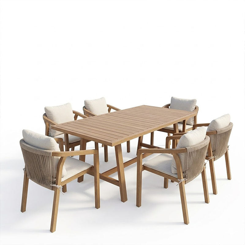 Malibu dining table 7 pcs solid acacia wood 160x90x75cm