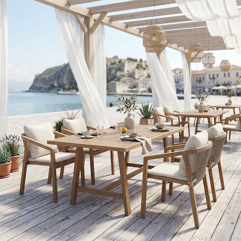 Malibu dining table 5 pcs solid acacia wood 160x90x75cm