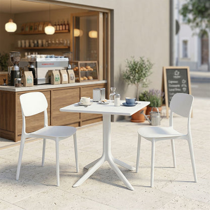 Dining table Groovy Berdian 3 pcs white PP 60x60x76cm