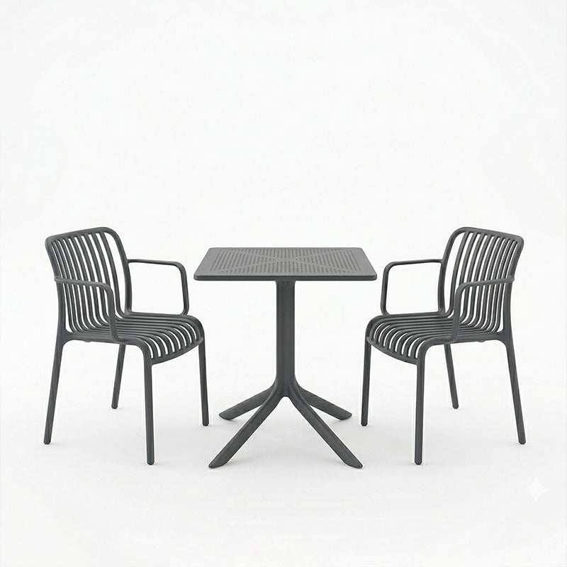 Dining table Groovy Zoi 3 pcs anthracite PP 60x60x76cm