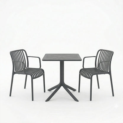 Dining table Groovy Zoi 3 pcs anthracite PP 60x60x76cm
