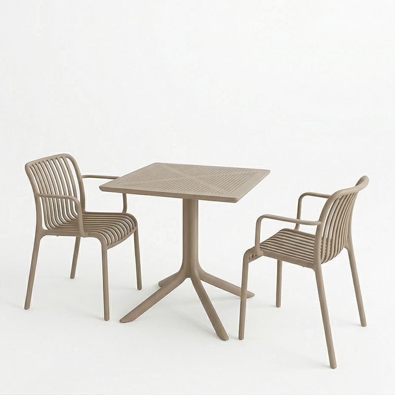 Dining table Groovy Zoi 3 pcs cappuccino PP 60x60x76cm