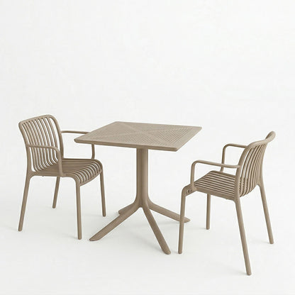 Dining table Groovy Zoi 3 pcs cappuccino PP 60x60x76cm