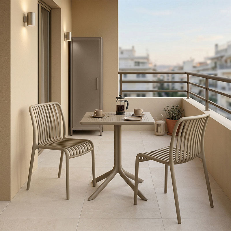 Dining table Groovy Zoi 3 pcs cappuccino PP 60x60x76cm
