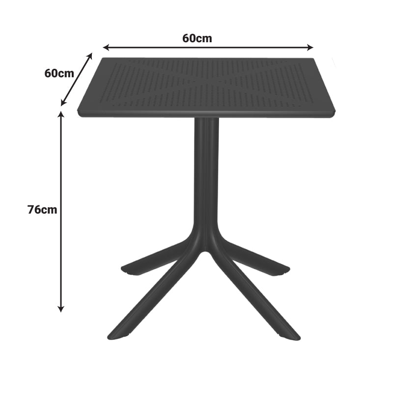 Dining table Groovy Hush 3 pcs cappuccino PP 60x60x76cm
