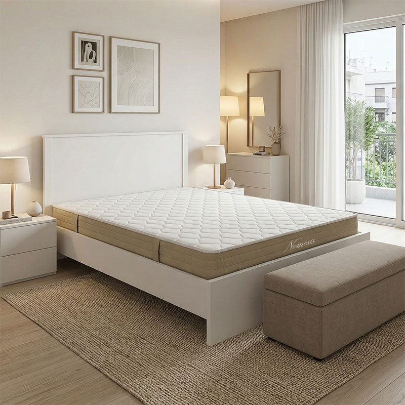 Bed with mattress Athos-Nemesis white 160x200cm