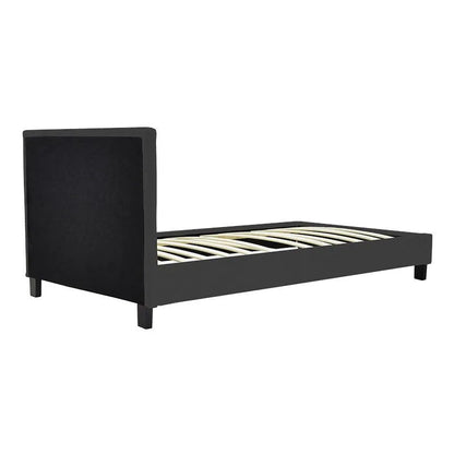 Bed with mattress Nevil-Perfecto fabric anthracite-black leg 90x190cm