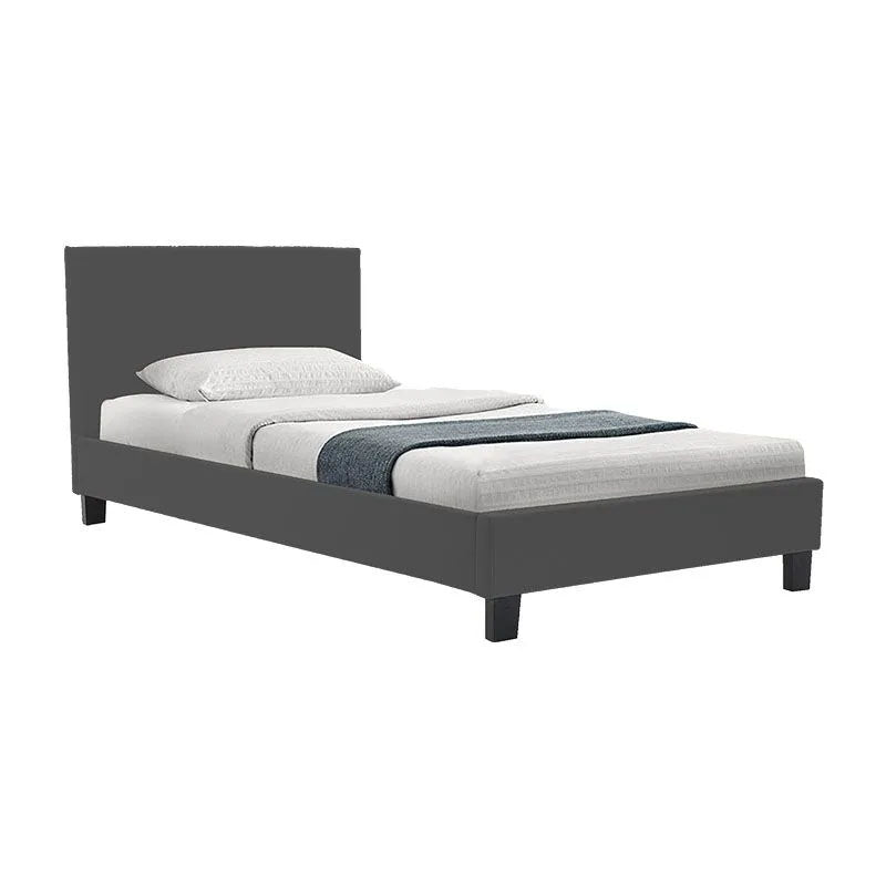 Bed with mattress Nevil-Perfecto fabric anthracite-black leg 90x190cm
