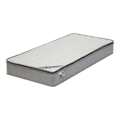 Bed with mattress Nevil-Perfecto fabric anthracite-natural shade leg 90x190cm